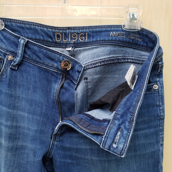 DL1961 Angle Mid Rise Skinny Ankle Frayed Edge Jeans - Size 29 - Picture 5 of 14